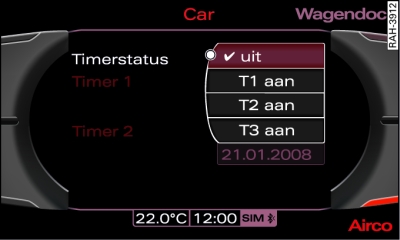 Beeldscherm: Timerstatus